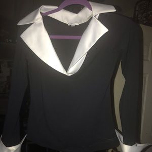 Cache' silk and cotton top